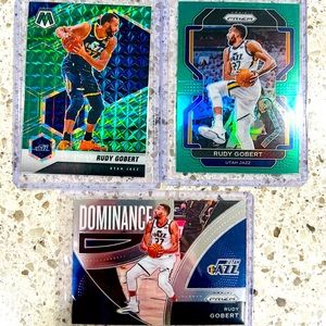 RUDY GOBERT PRIZM CARD LOT OF 3 NBA PANINI UTAH JAZZ prizm/mosaic